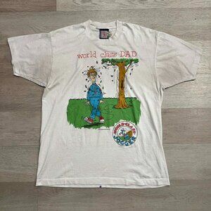 Vintage 1988 World Class Dad Single Stitch Joggers Graphic Shirt